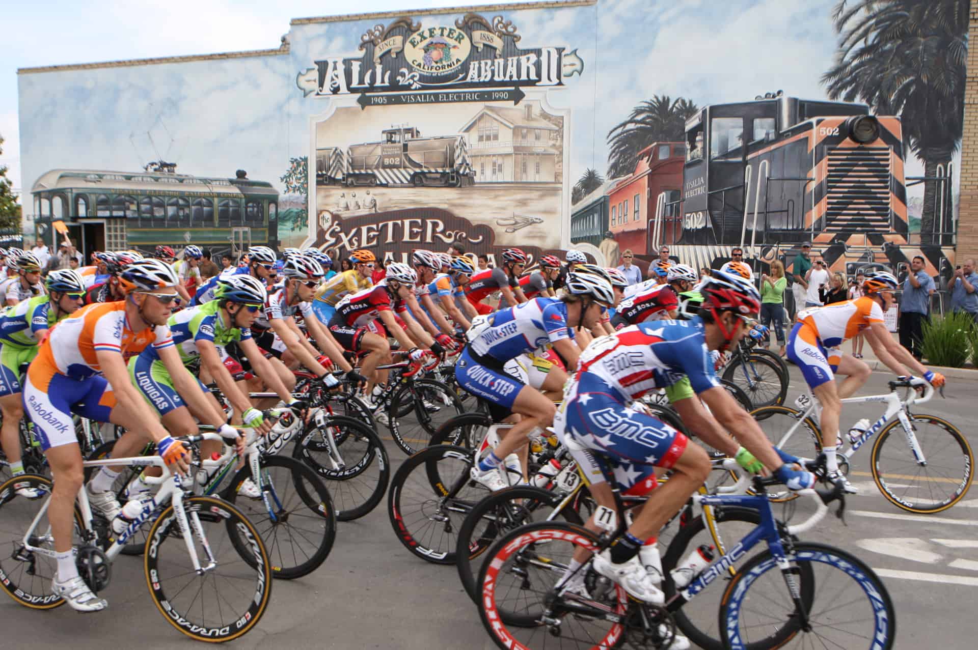 <p>I found this wall mural in Exeter, California and framed the bikers against it.</p>
