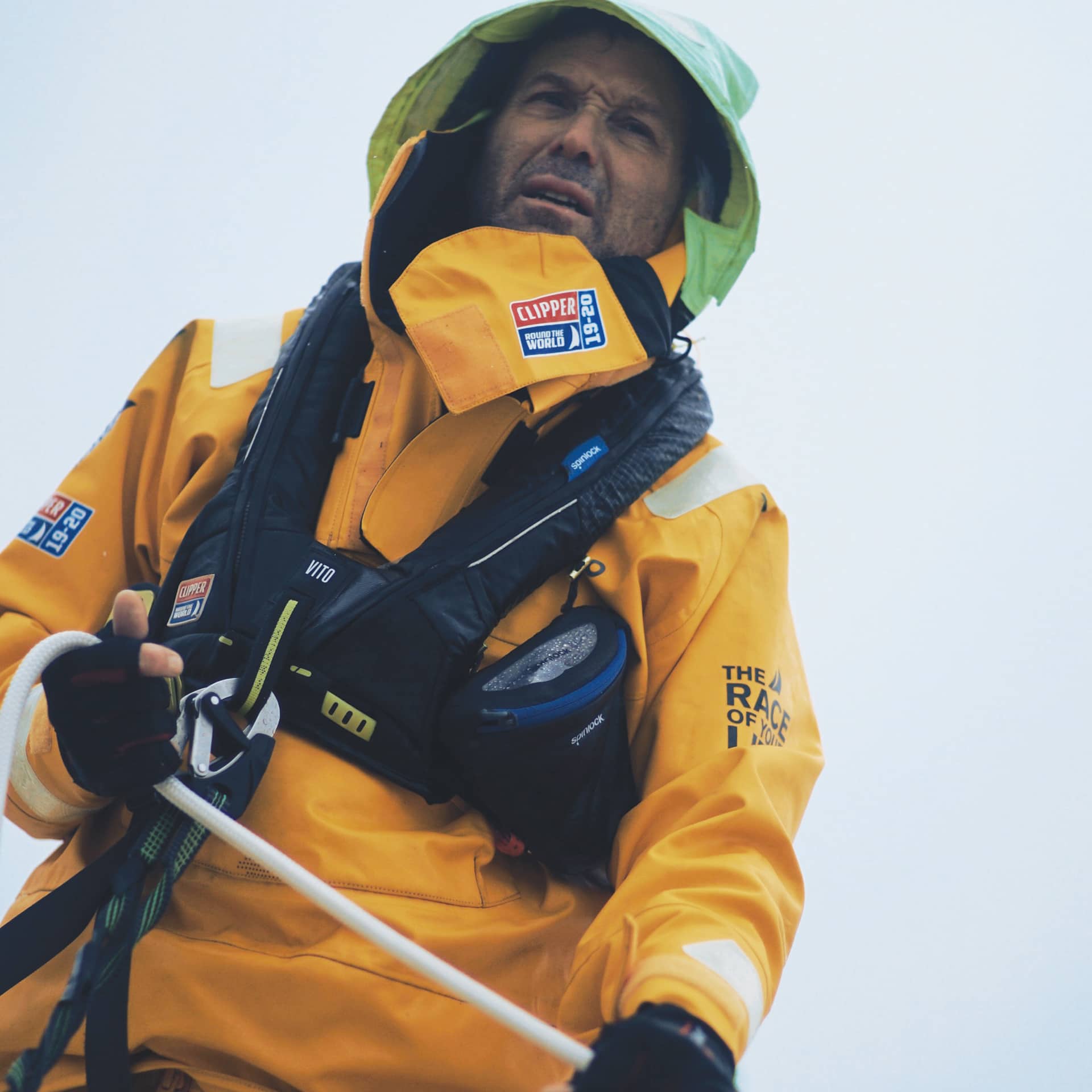 <p>Harmon Shragge (pictured here), at work during the 2019-20 Clipper Race.</p>

