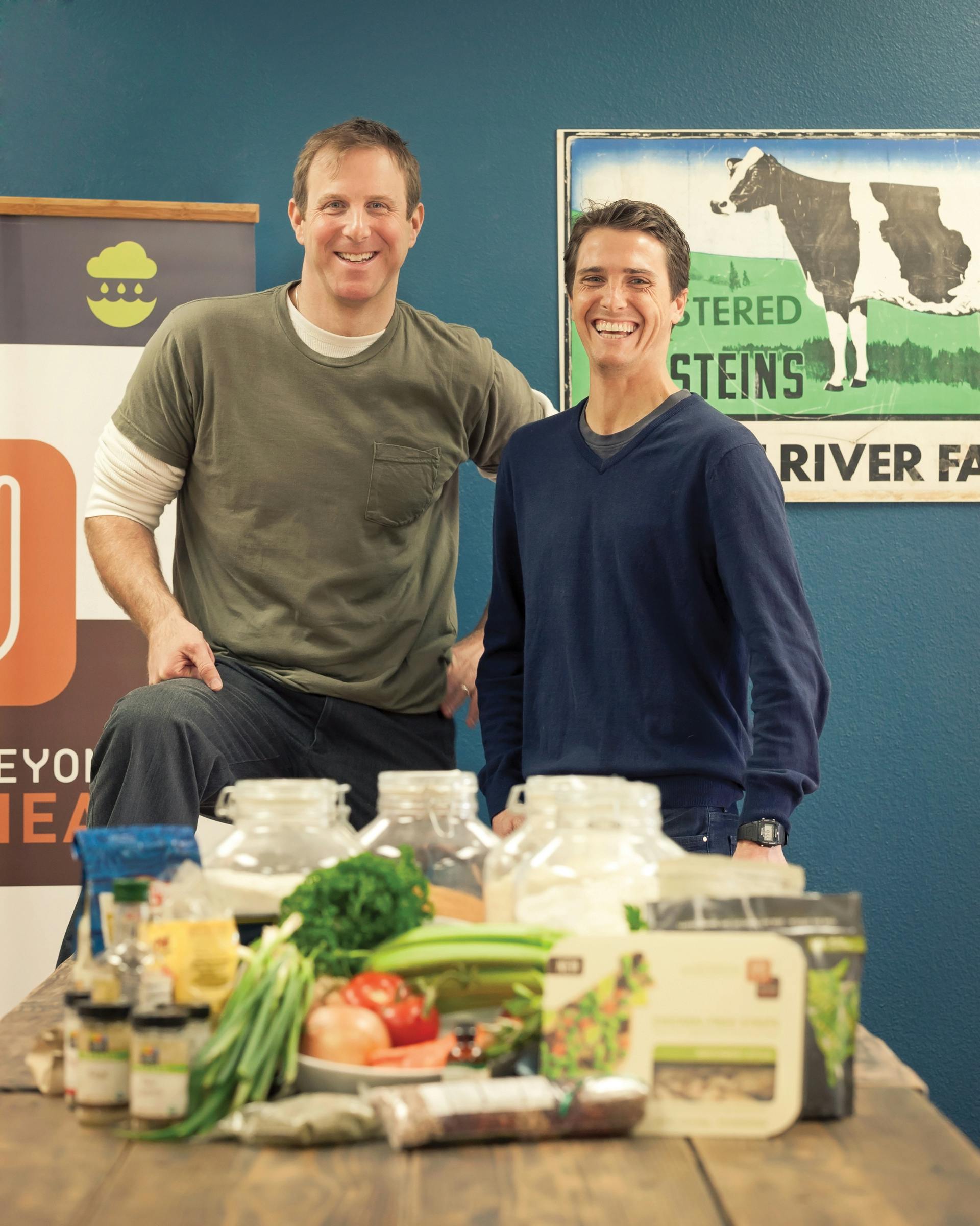 <p>Ethan Brown and Brent Taylor co-founded Beyond Meat, a line of plant protein products that mimic the taste and texture of animal-based proteins, in El Segundo, Calif.</p>

