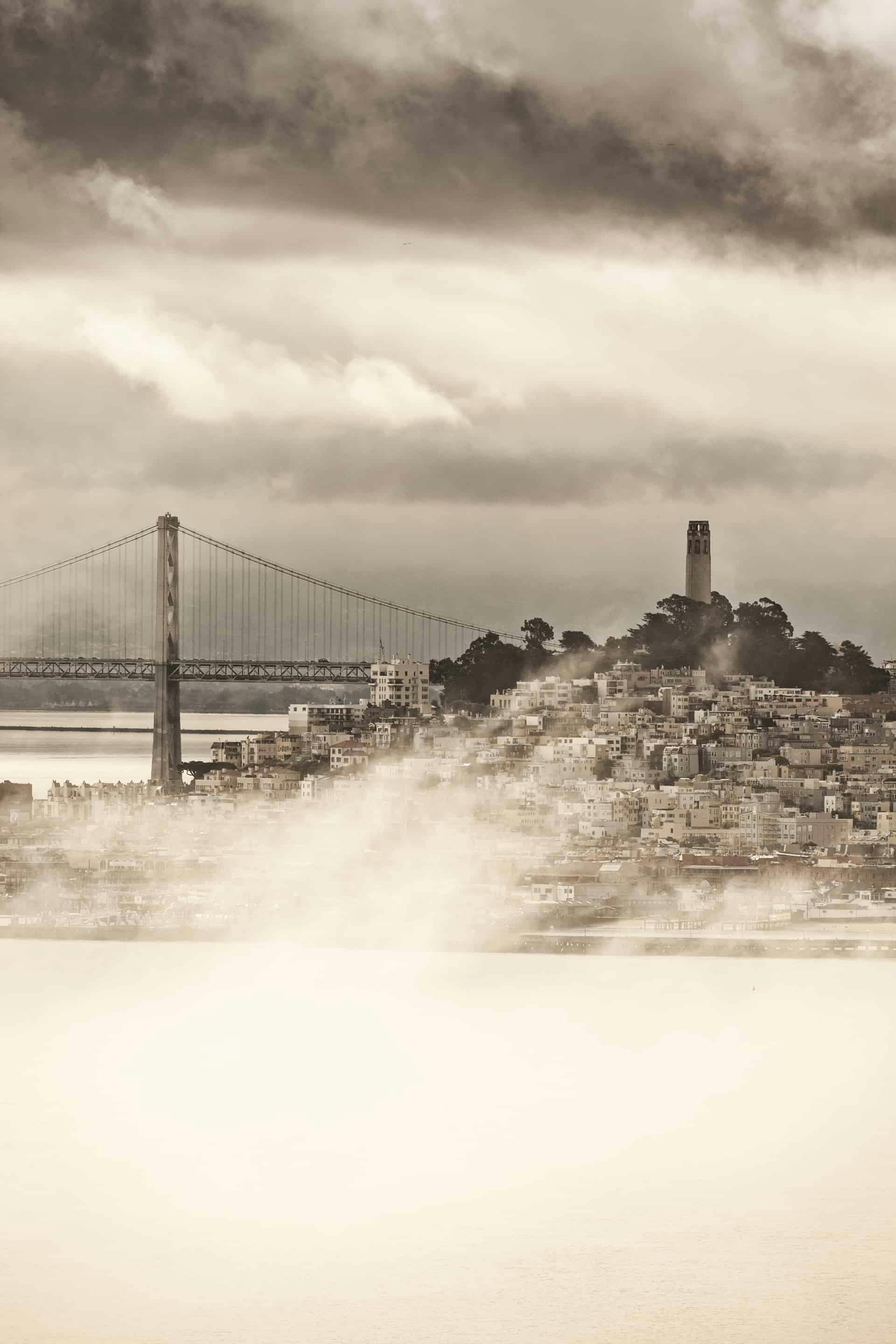 <p>We passed through San Francisco and the morning fog was just rising and breaking apart in the bay. I love how dramatic it is.</p>
