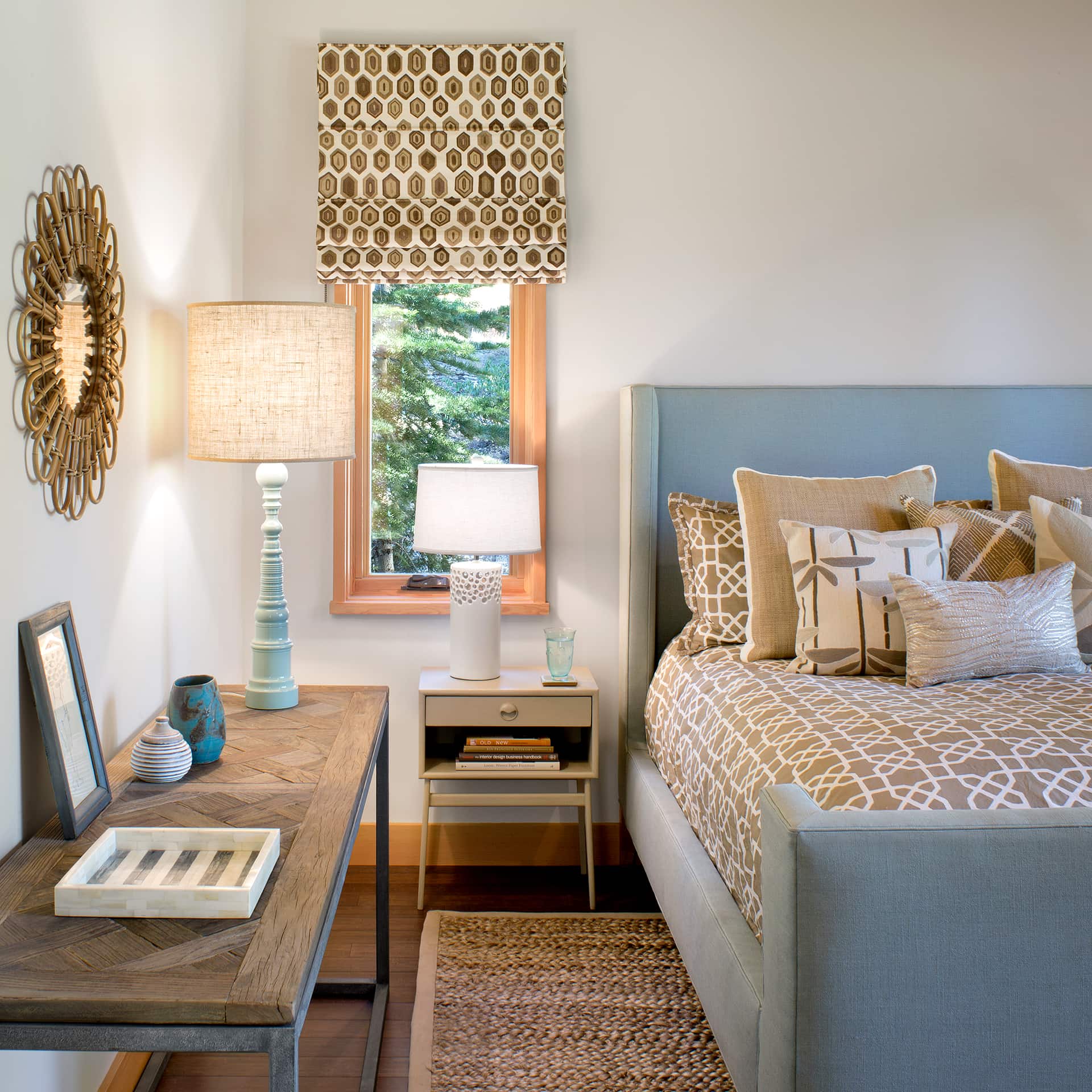 <p>Martis Camp Mountainside Guest Bedroom<br />
<em>Photo by David Wakely</em></p>